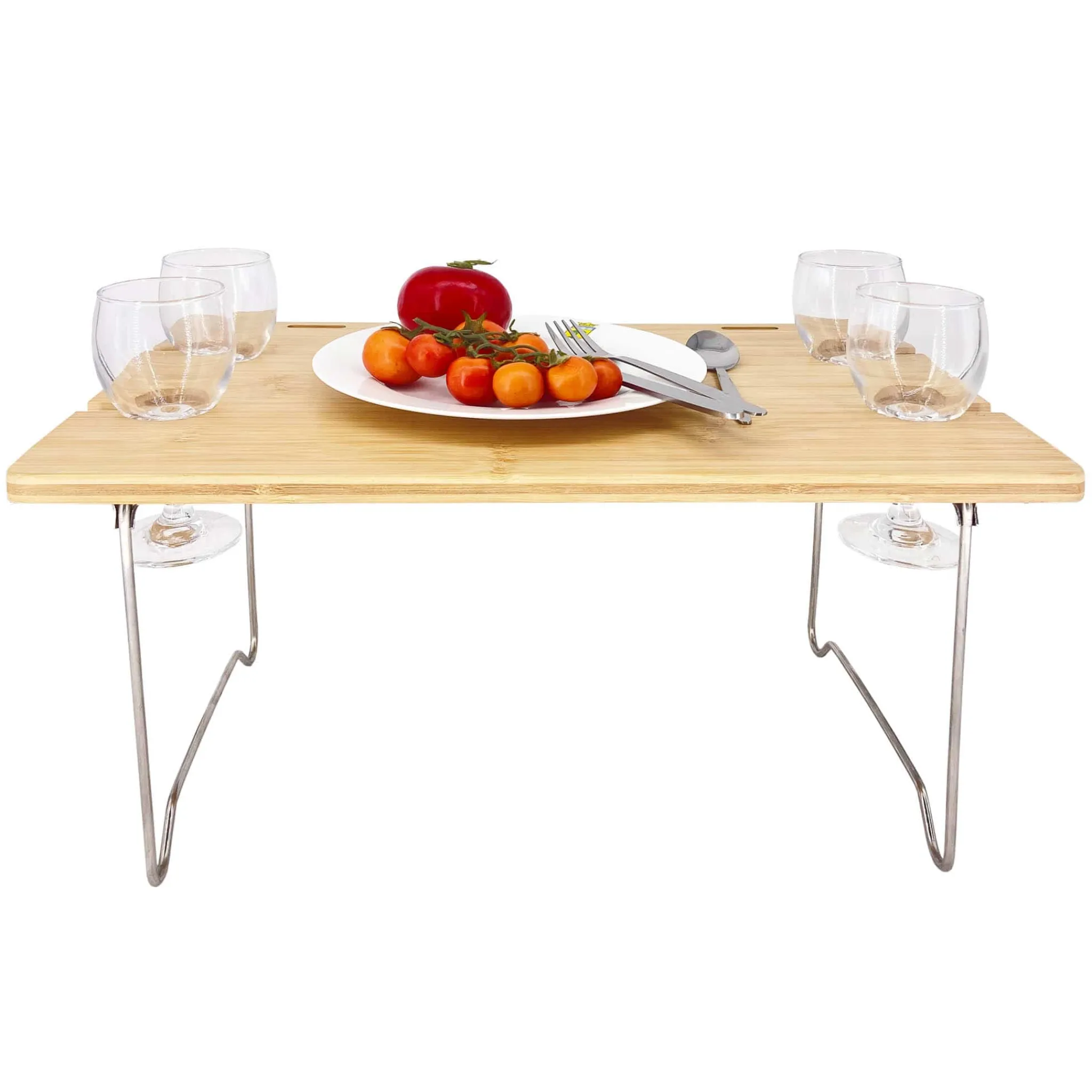 Online Saint-Malo Blue Striped Picnic Basket with Table, 4 Person Picnicware|Disposable Tableware