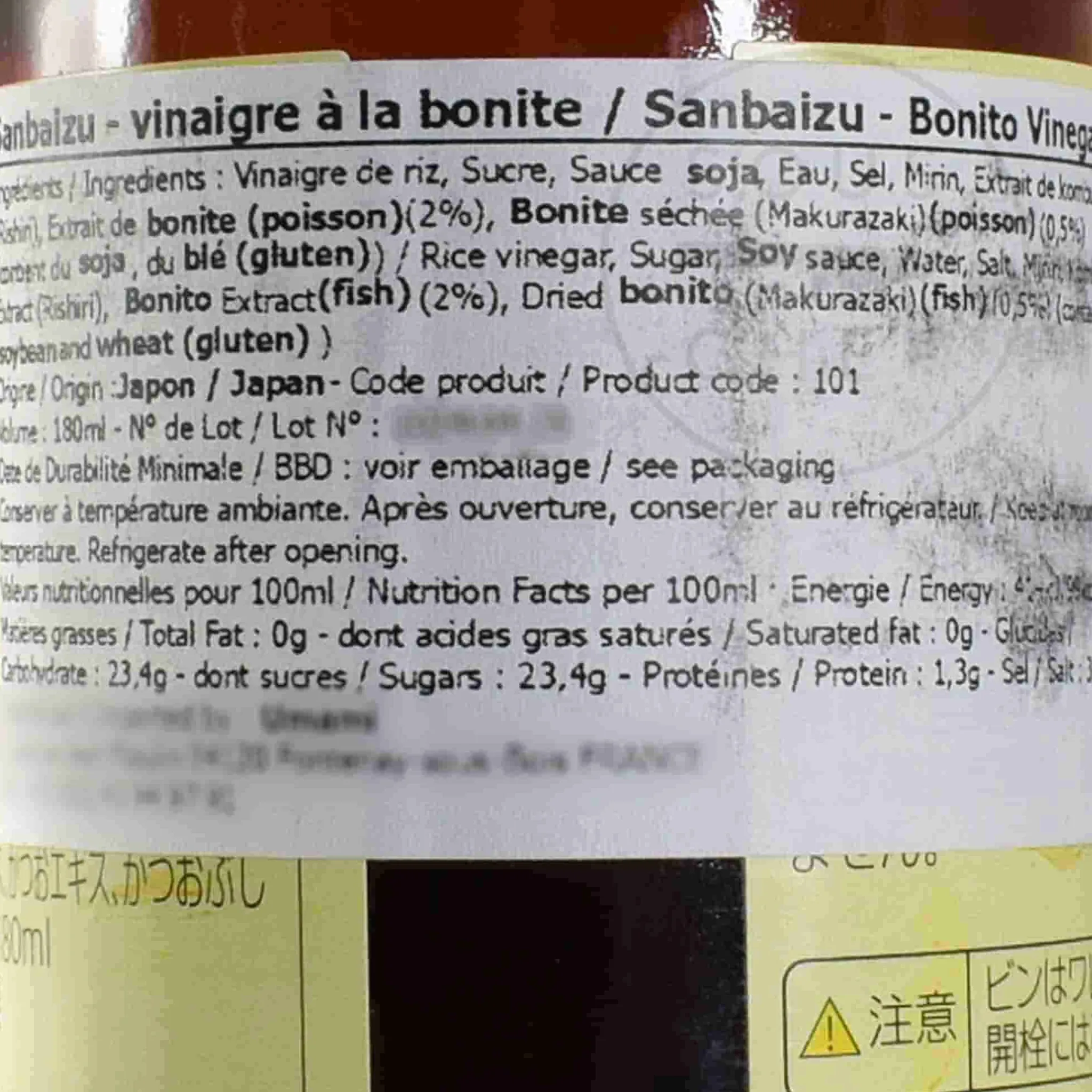Discount Sanbaizu Vinegar With Bonito, 180ml Ingredients Brands|Japanese Ingredients