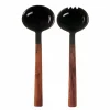 Sale Black Horn and Wood Salad Servers Set Tableware Brands|Serveware