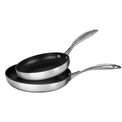 New HaptIQ 2 Piece Stainless Steel Non-Stick Frying Pan Set Pots & Pans