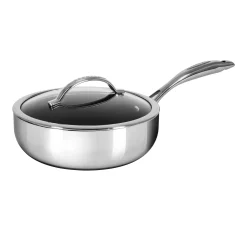 HaptIQ Stainless Steel Non-Stick Deep Saute Pan with Lid, 26cm Pots & Pans
