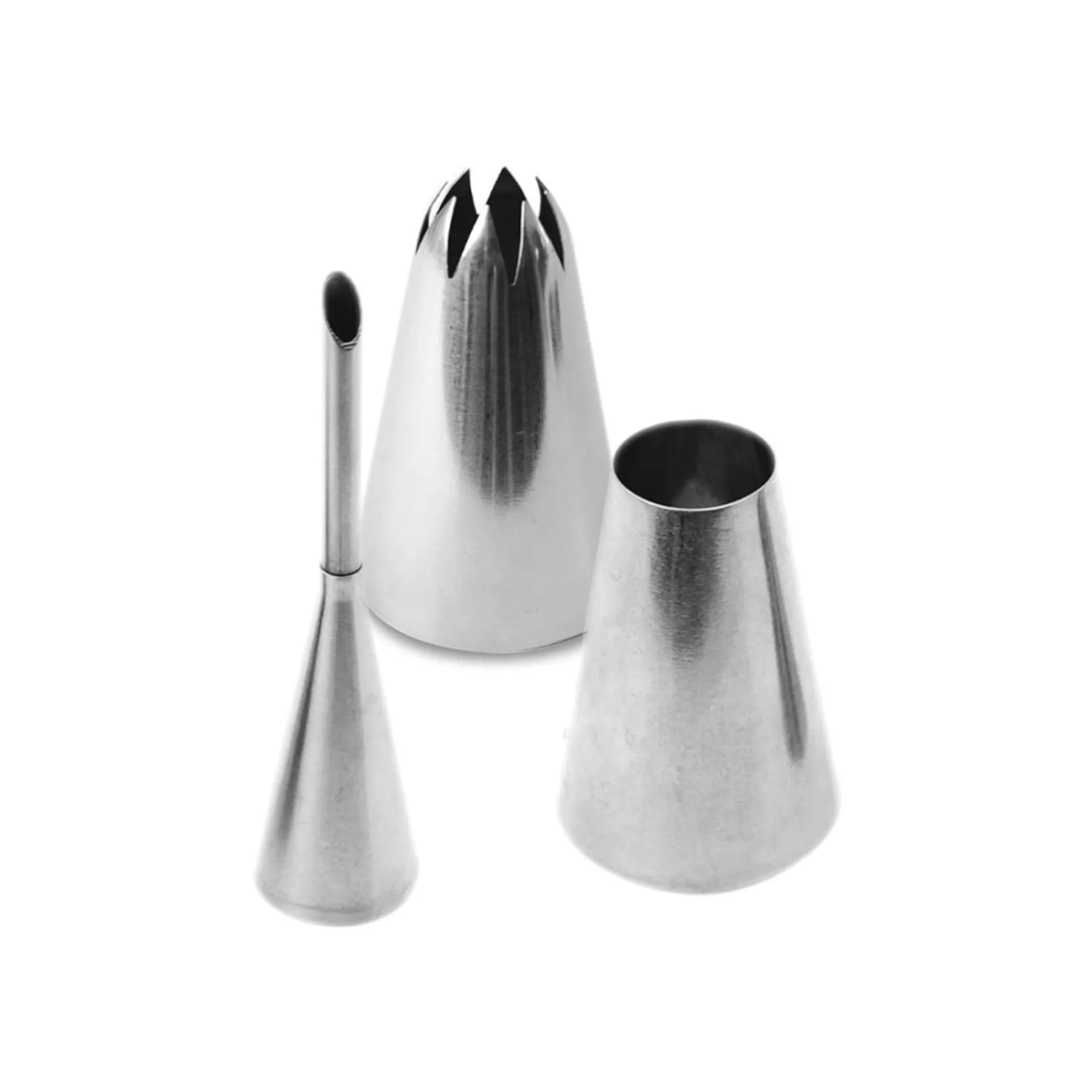 Best Scrap Cooking Set of 3 Stainless Steel Choux Piping Nozzles Baking Supplies & Equipment