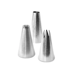 Hot Scrap Cooking Set of 3 Stainless Steel Macaroon Piping Nozzles Baking Supplies & Equipment