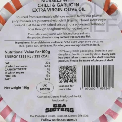Outlet Tinned Mussels With Chilli & Garlic Oil 110g Ingredients Brands|Tinned Fish & Seafood