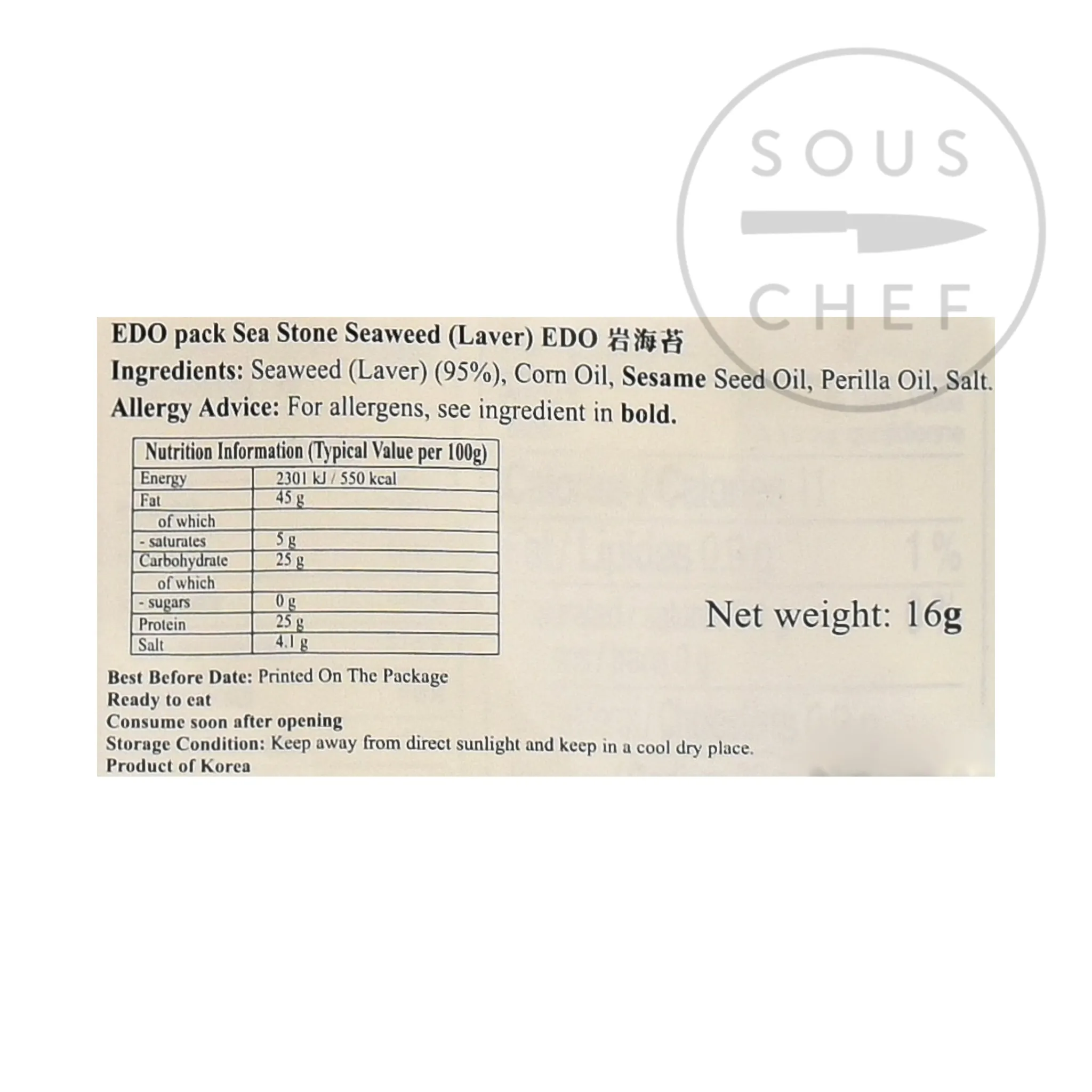 New Seasoned Seaweed Snack Pack, 16g Korean Ingredients|Japanese Ingredients
