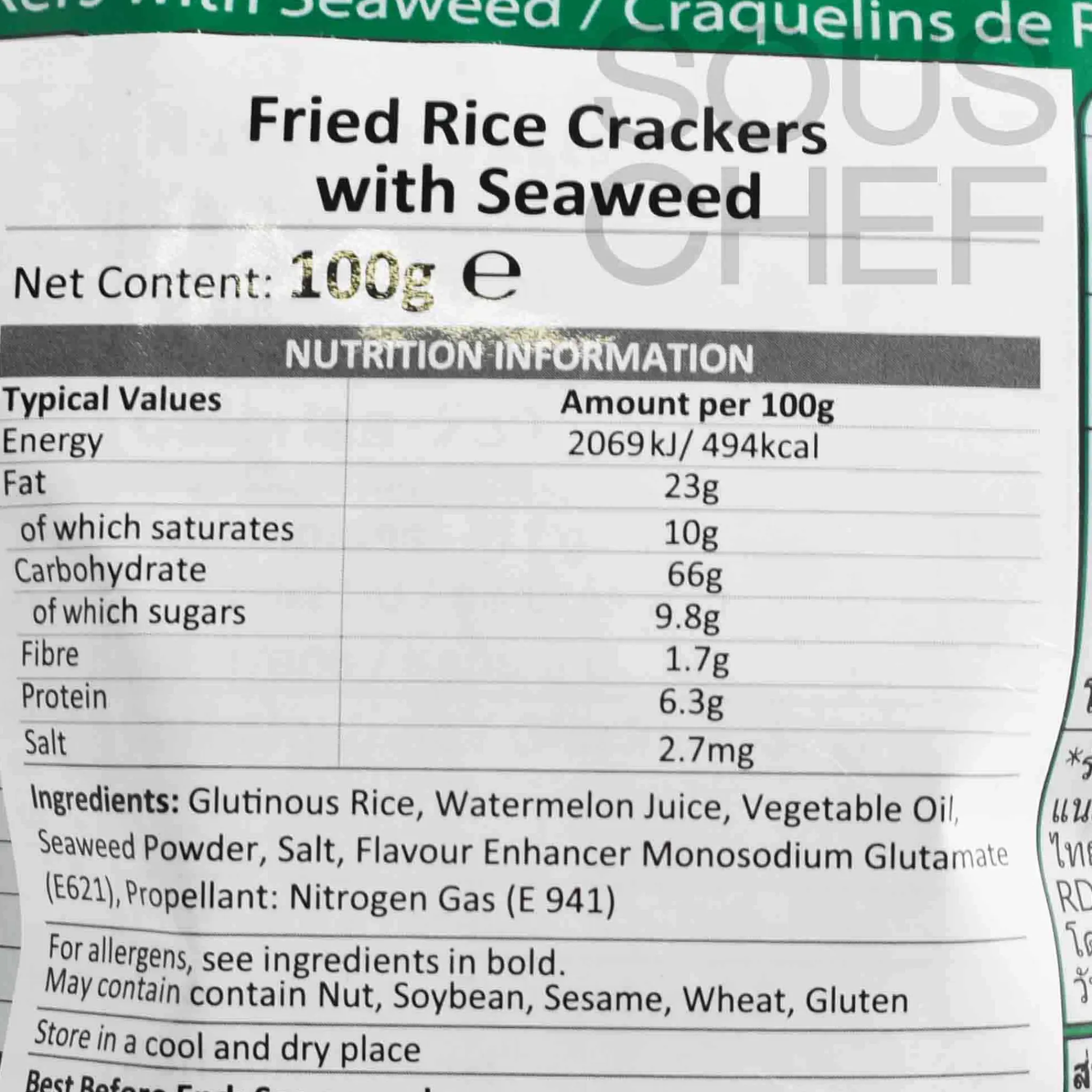 Clearance Seaweed Rice Crackers, 100g Snacks|Ingredients Brands