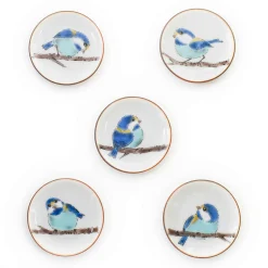 New Porcelain Bird on Branch Chopstick Rests, Set of 5 Tableware Brands|Japanese Ingredients