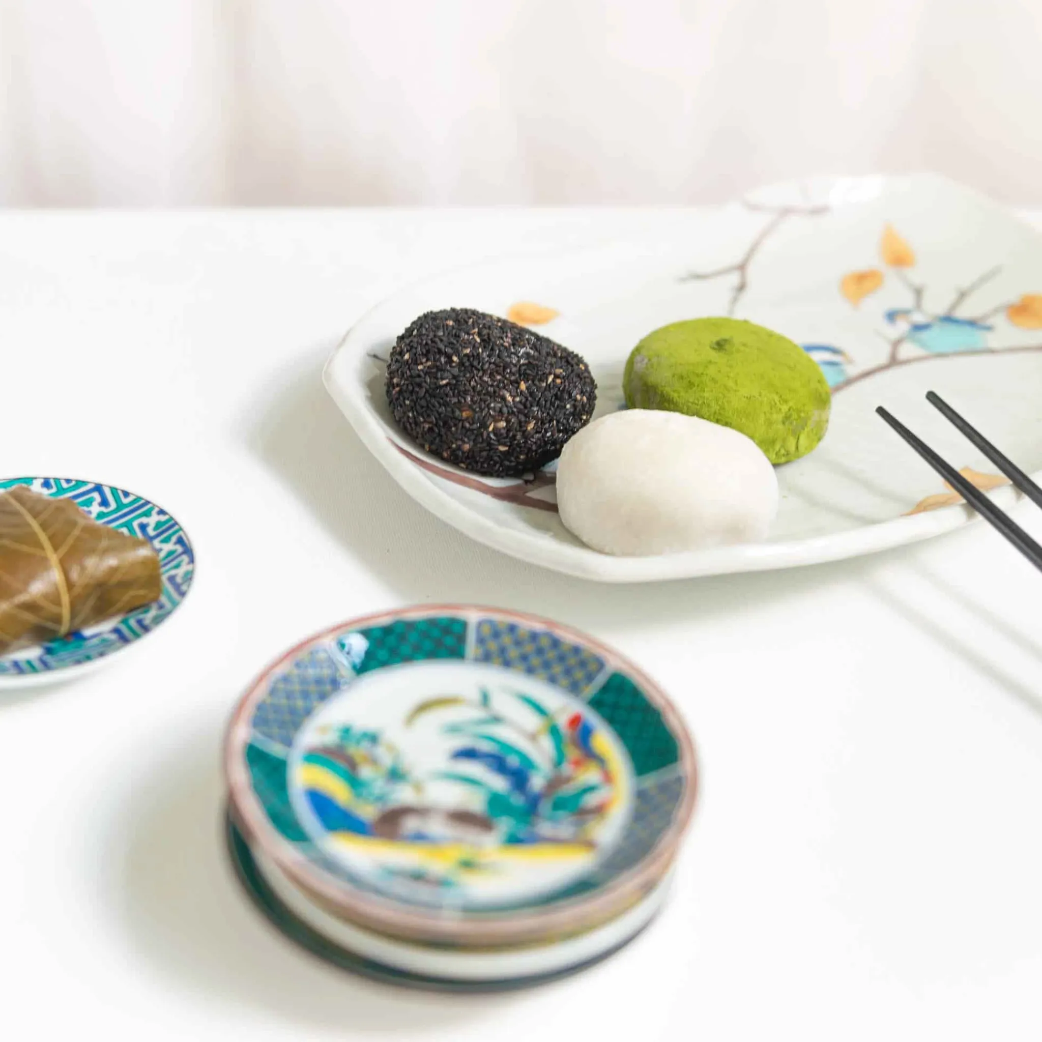 Clearance Porcelain Birds on Branch Rectangular Platter, 32cm Japanese Ingredients|Table Setting