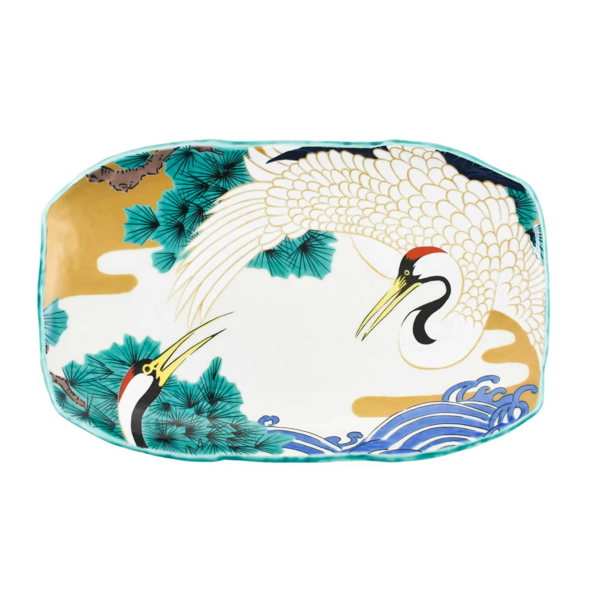 Sale Porcelain Crane Rectangular Platter, 32cm Japanese Ingredients|Table Setting
