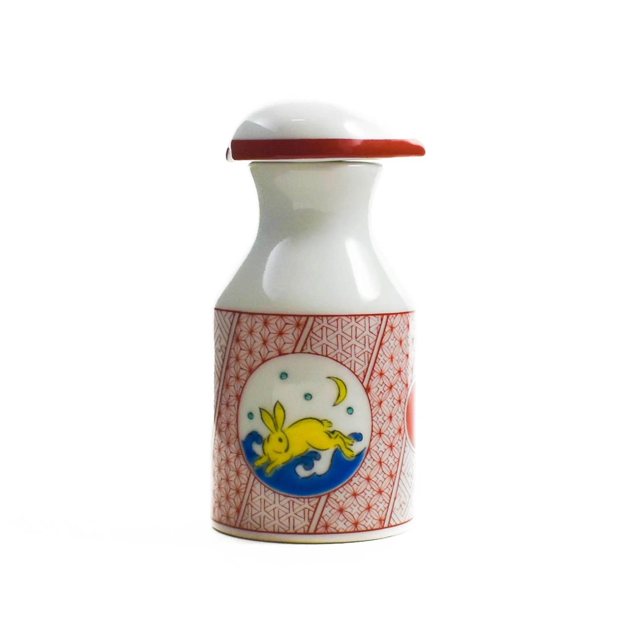 New Porcelain Red Rabbit Motif Soy Sauce Pourer Japanese Ingredients|Japanese Tableware