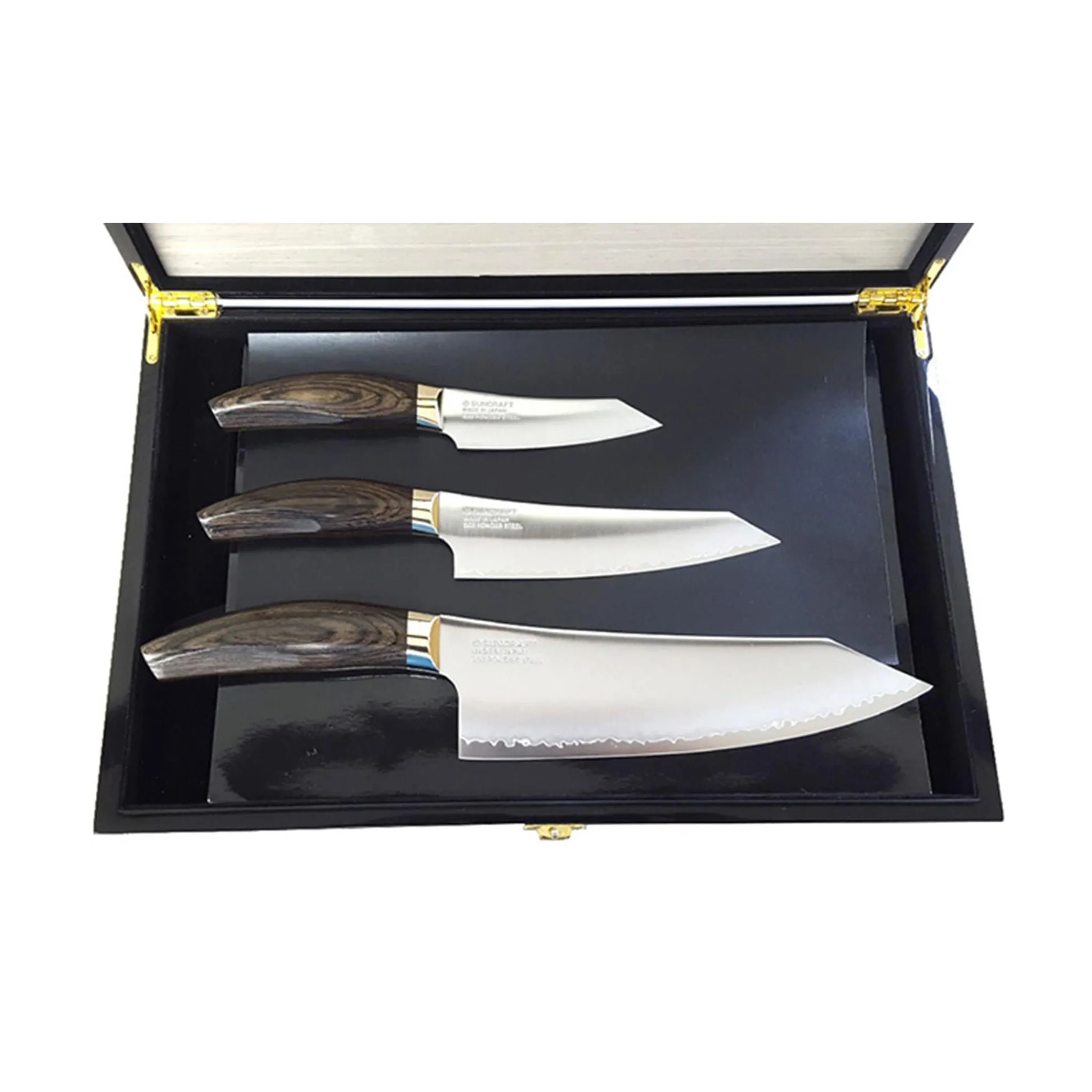 Clearance Seki 3 Layer Knife Trio with Wooden Gift Box Kitchen Knives