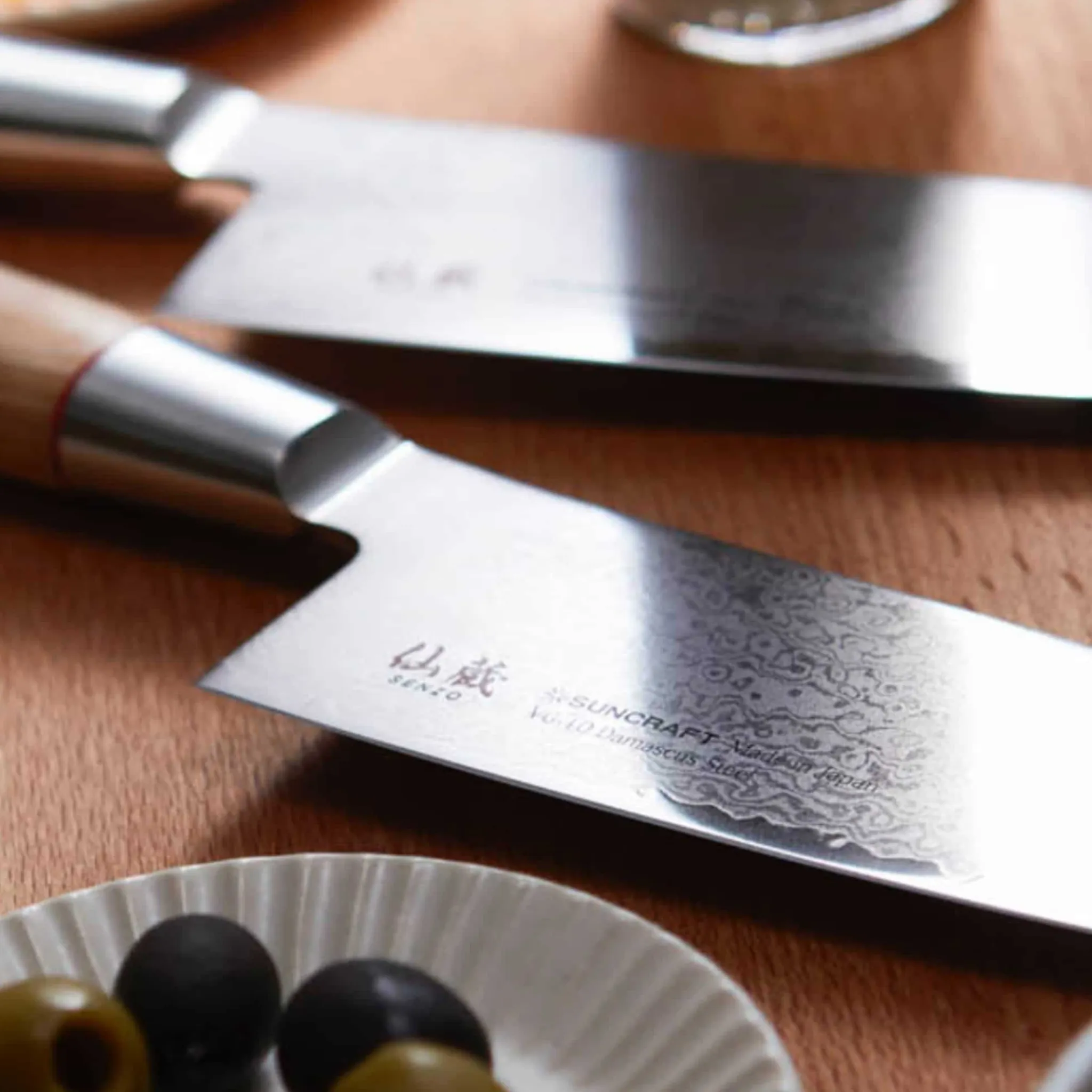 Senzo Twist Damascus Steel VG10 Core Gyuto Knife, 20cm Japanese Ingredients|Kitchen Knives