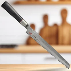 Clearance Senzo Twist Damascus Steel VG10 Core Bread Knife, 22cm Japanese Ingredients|Kitchen Knives
