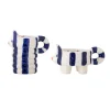 Hot Set of 2 Blue Striped Cat Candle Holders Table Setting|Tableware Brands