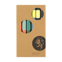 Set of 6 Colourblock Dinner Candles -Multicolour abstract Table Setting|Tableware Brands