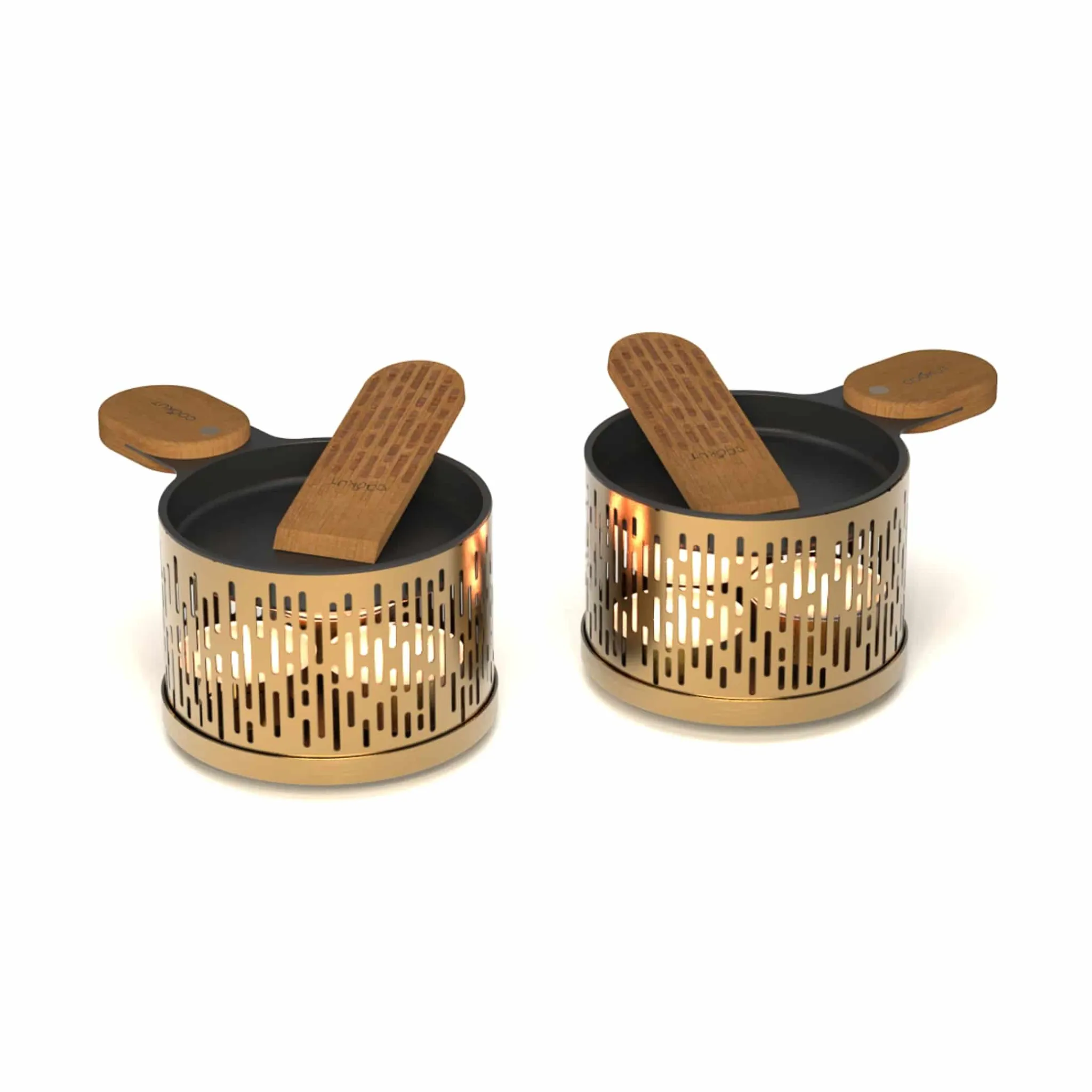 Discount Set of 2 Raclettes, Gold Pots & Pans