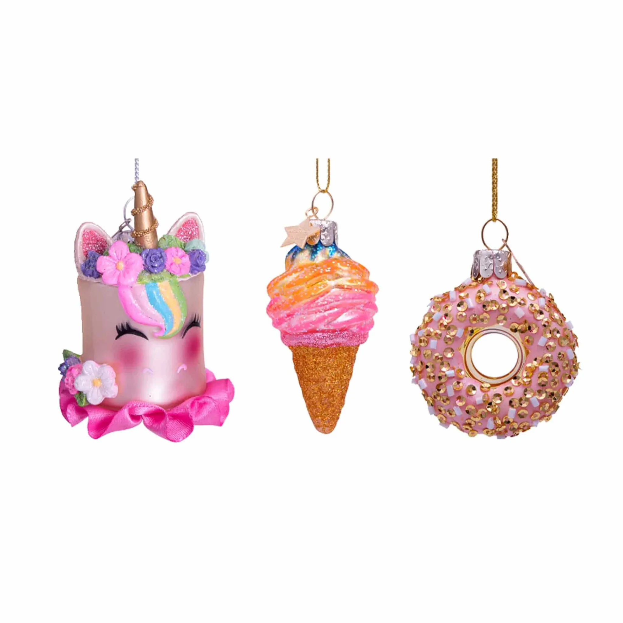 Online Set of 3 Desserts Bauble Tree Decorations Tableware Brands