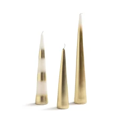 Best Set of 3 Gold Conical Candles Tableware Brands|Table Setting