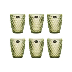 Clearance Set of 6 Green Diamond Tumblers, 270ml Tableware Brands