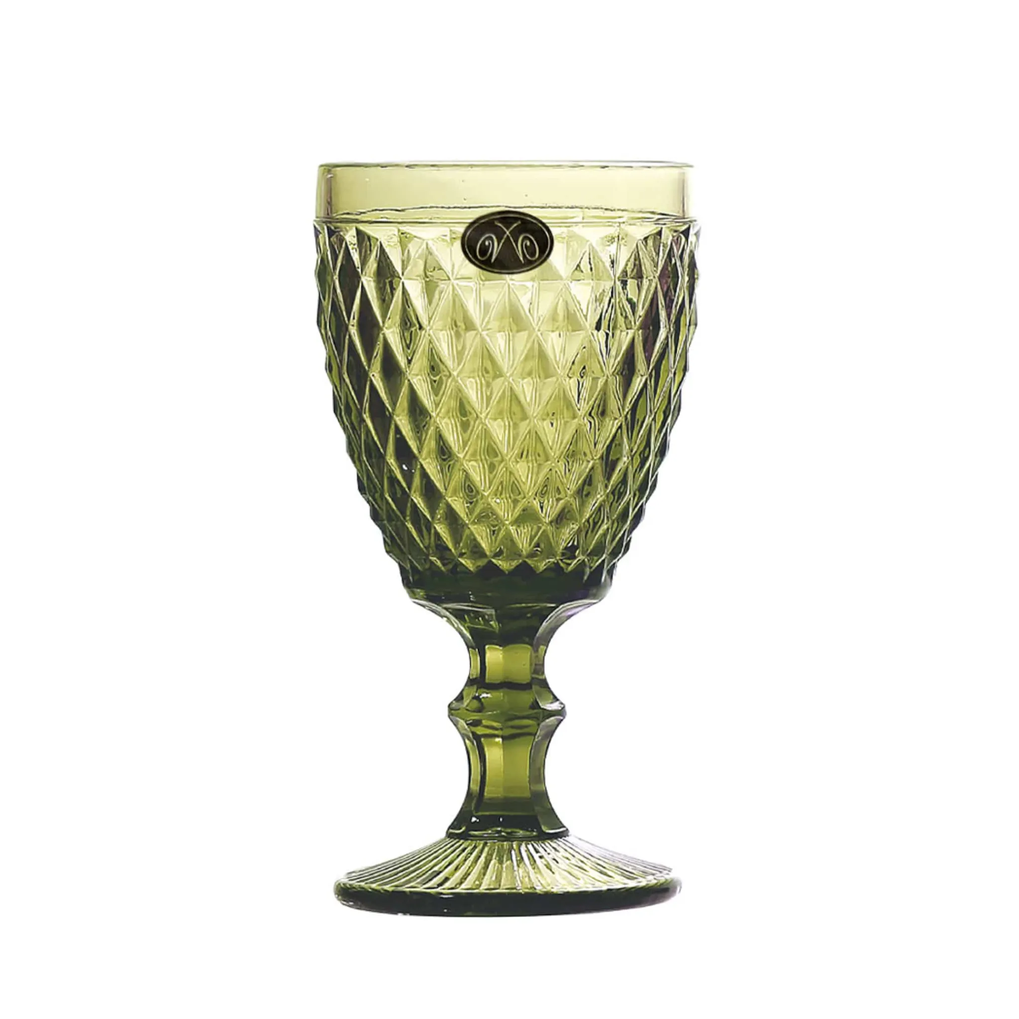 Sale Set of 6 Green Diamond Wine Glasses, 350ml Tableware Brands
