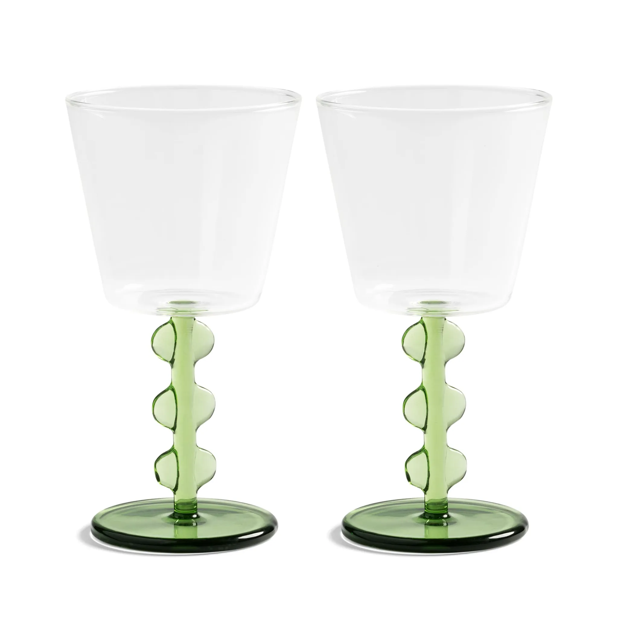 Sale Set of 2 Green Petal Wine Glasses, 200ml Tableware Brands