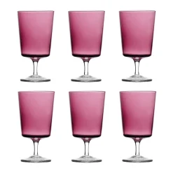 Set of 6 Violet Stemmed Wine Glass Table Setting|Drinking Glasses