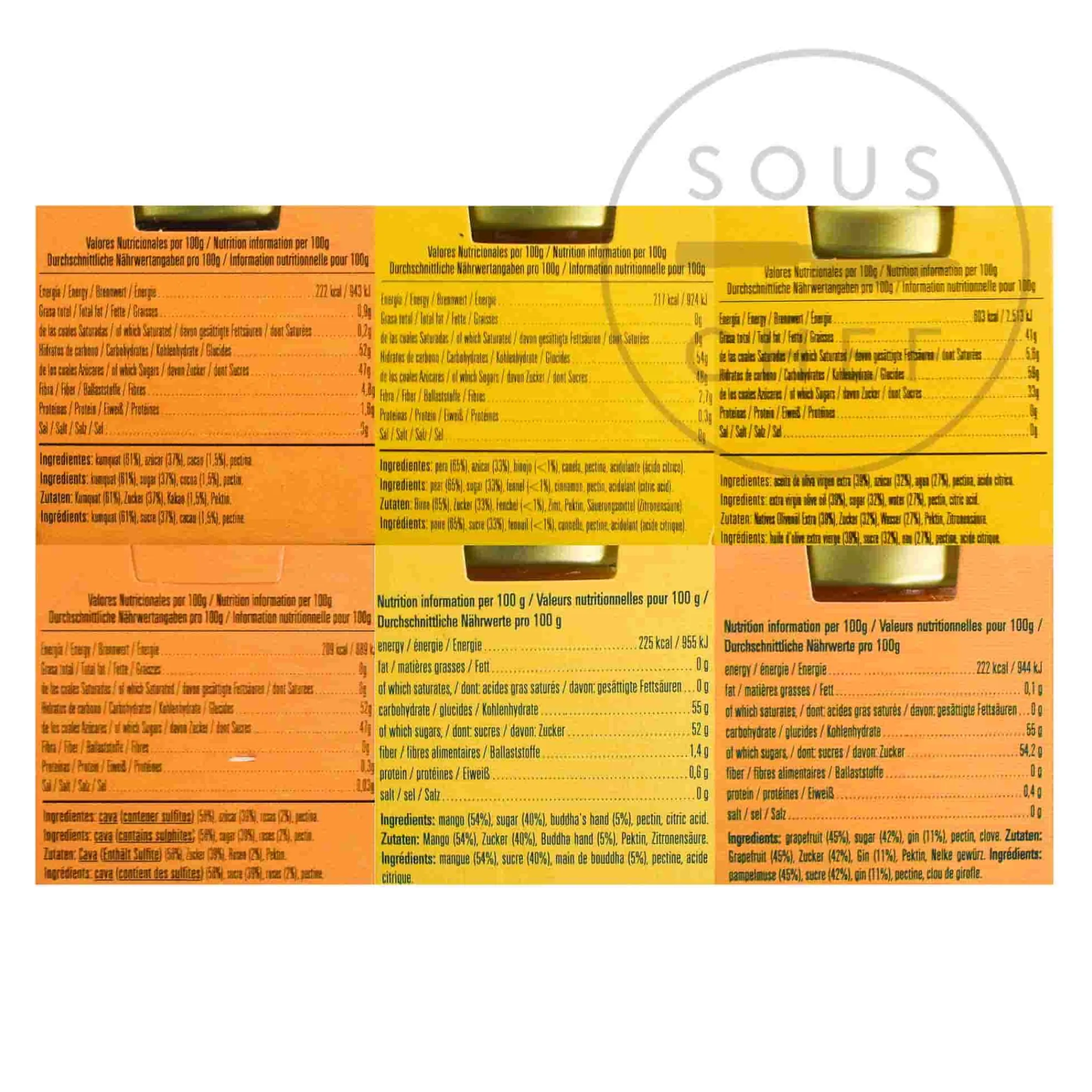 Clearance Set of 30 Mini Jams for Cheese, 40g Ingredients Brands|Spanish Ingredients