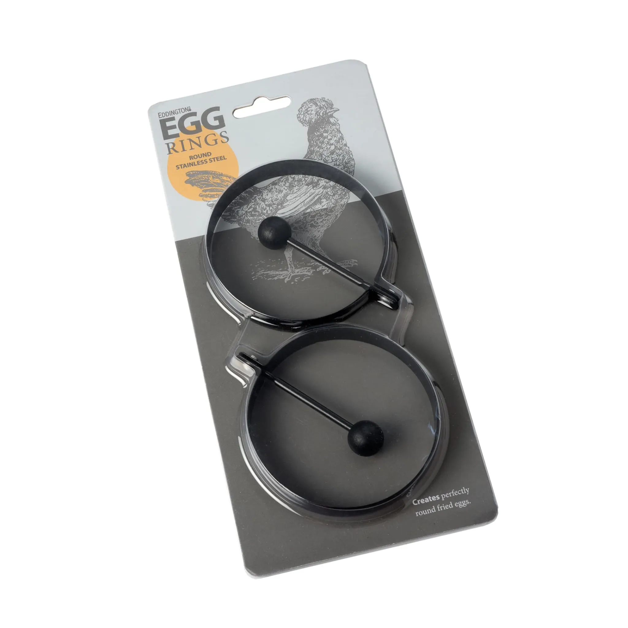 Online Set of 2 Non-Stick Egg Rings with Folding Handle Kitchen Tools & Utensils