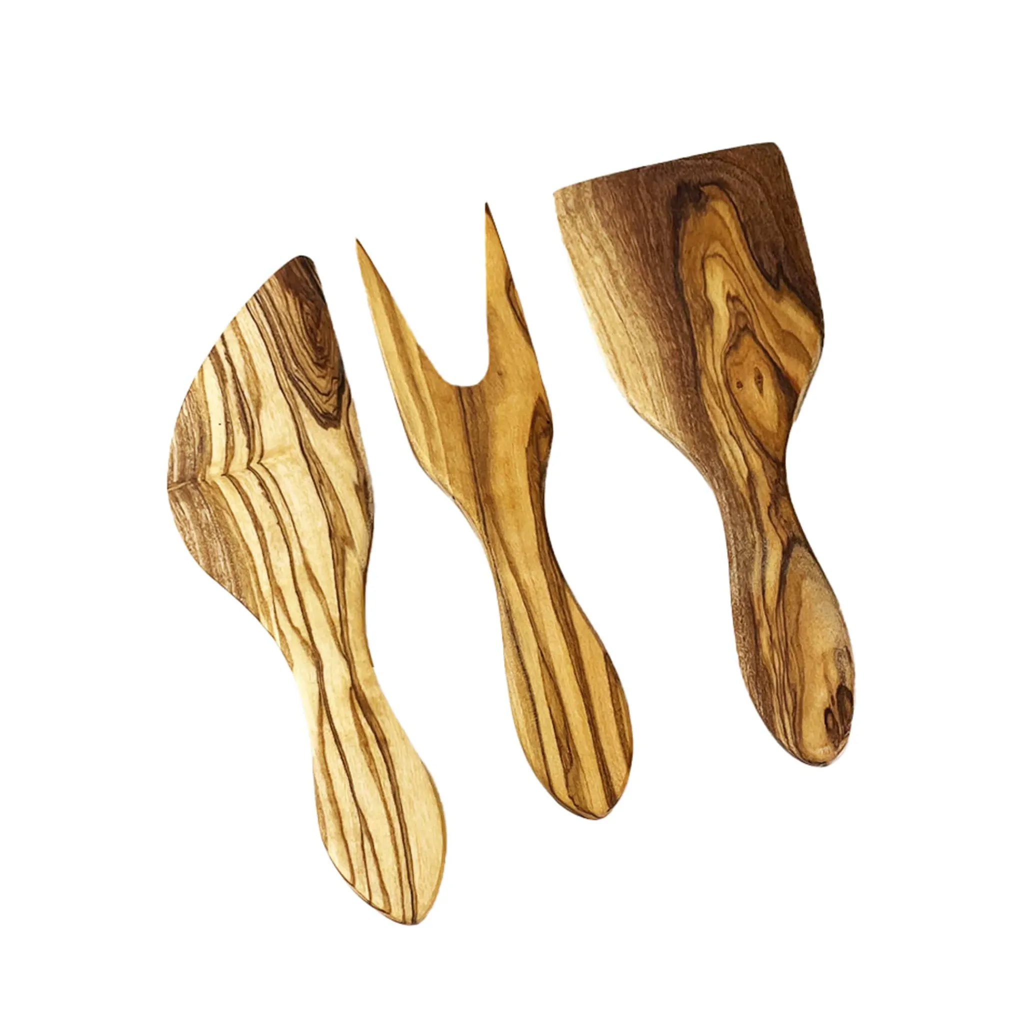 Sale Set of 3 Olive Wood Mini Cheese Tools Tableware Brands|Cutlery