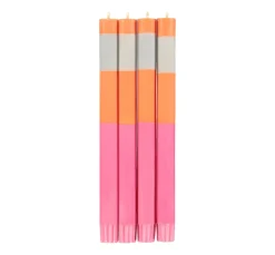 Sale Set of 4 Pink Orange Colourblock Candles Table Setting|Tableware Brands