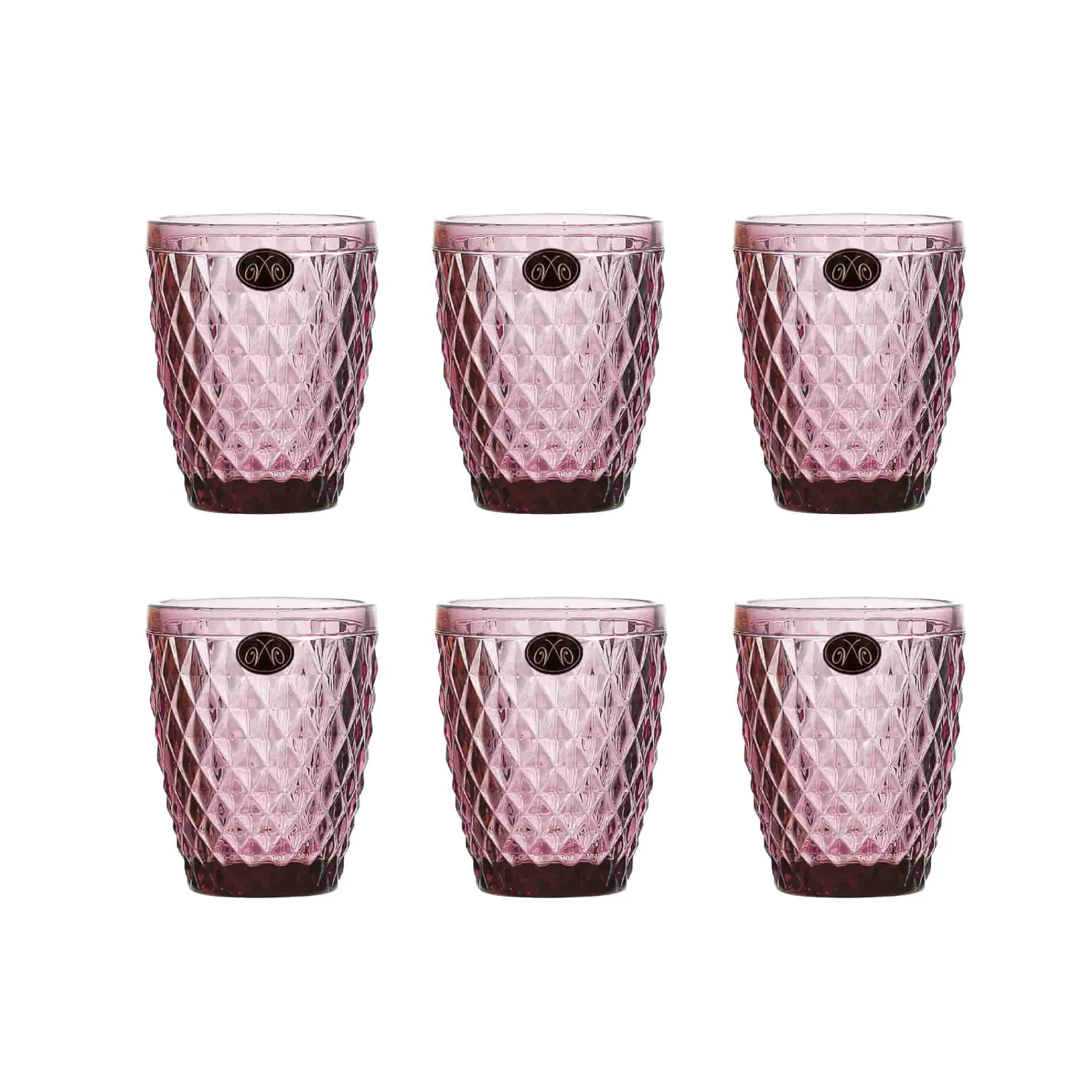 Best Set of 6 Purple Diamond Tumblers, 270ml Tableware Brands