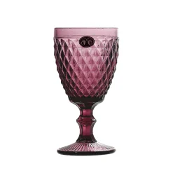 Clearance Set of 6 Purple Diamond Wine Glasses, 350ml Tableware Brands