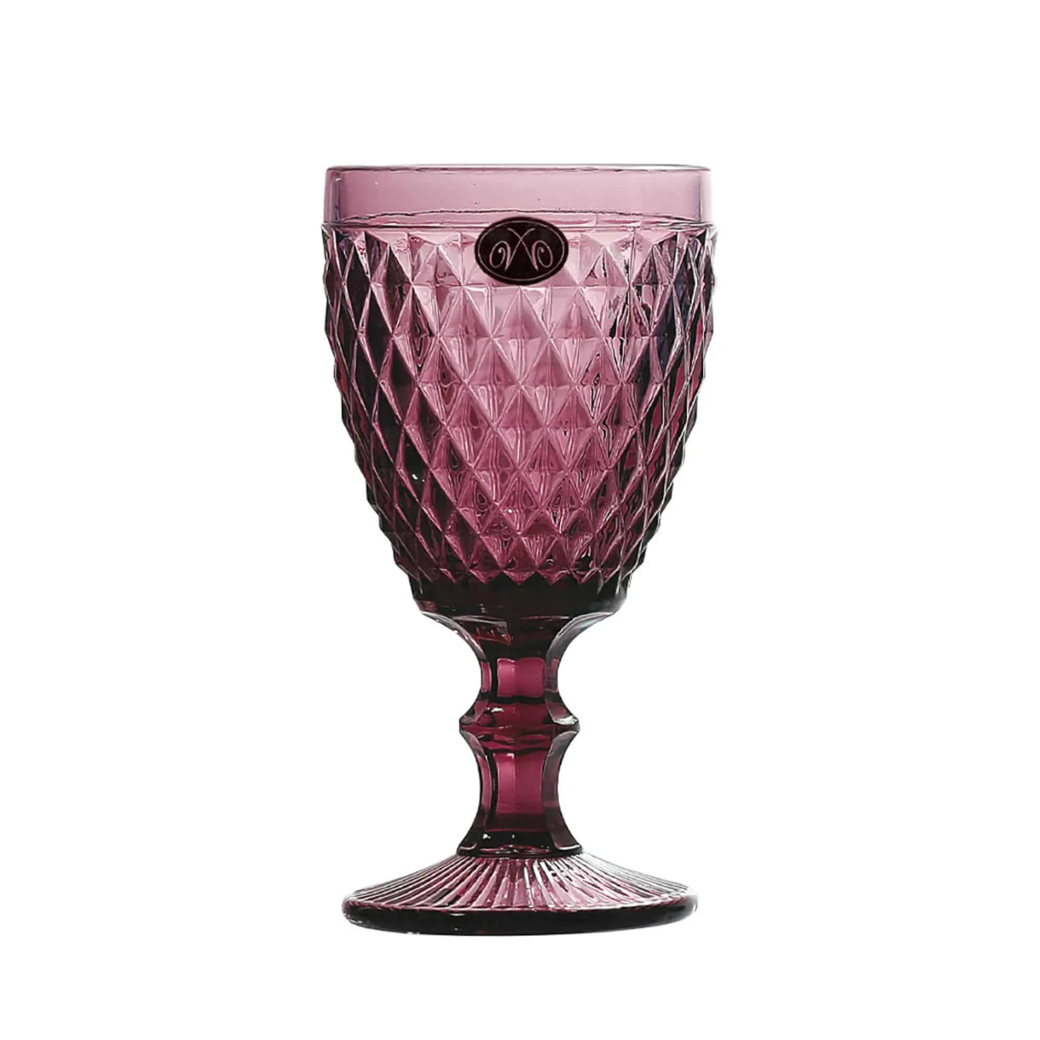 Clearance Set of 6 Purple Diamond Wine Glasses, 350ml Tableware Brands
