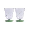 Sale Set of 2 Purple Dotted Water Glasses, 200ml Tableware Brands