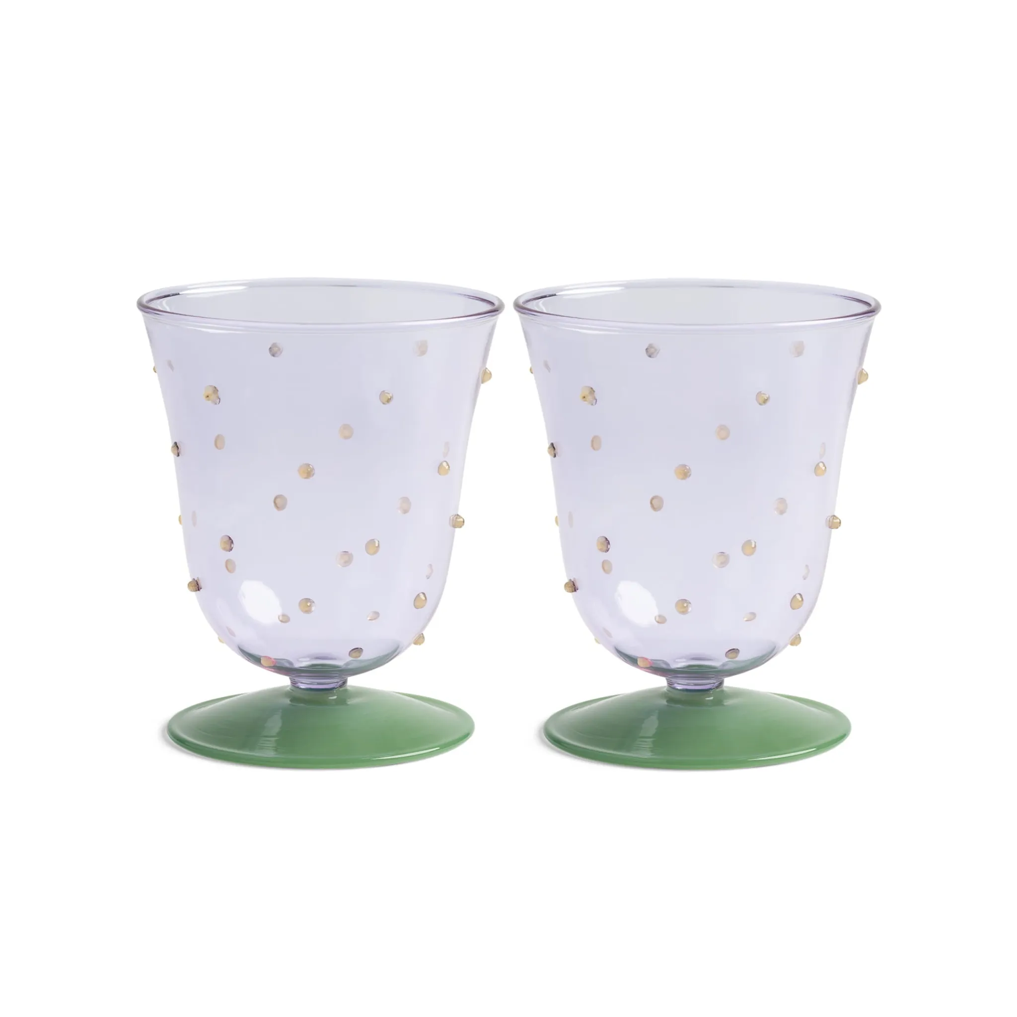 Sale Set of 2 Purple Dotted Water Glasses, 200ml Tableware Brands