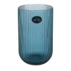 Outlet Set of 6 Ribbed Blue Highball Glasses, 430ml Tableware Brands|Cocktail Making & Barware