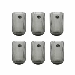 Discount Set of 6 Ribbed Green Highball Glasses, 430ml Tableware Brands|Cocktail Making & Barware