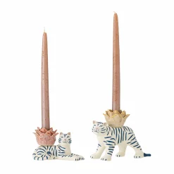 Hot Set of 2 Rory Tiger Candle Holders Table Setting|Tableware Brands