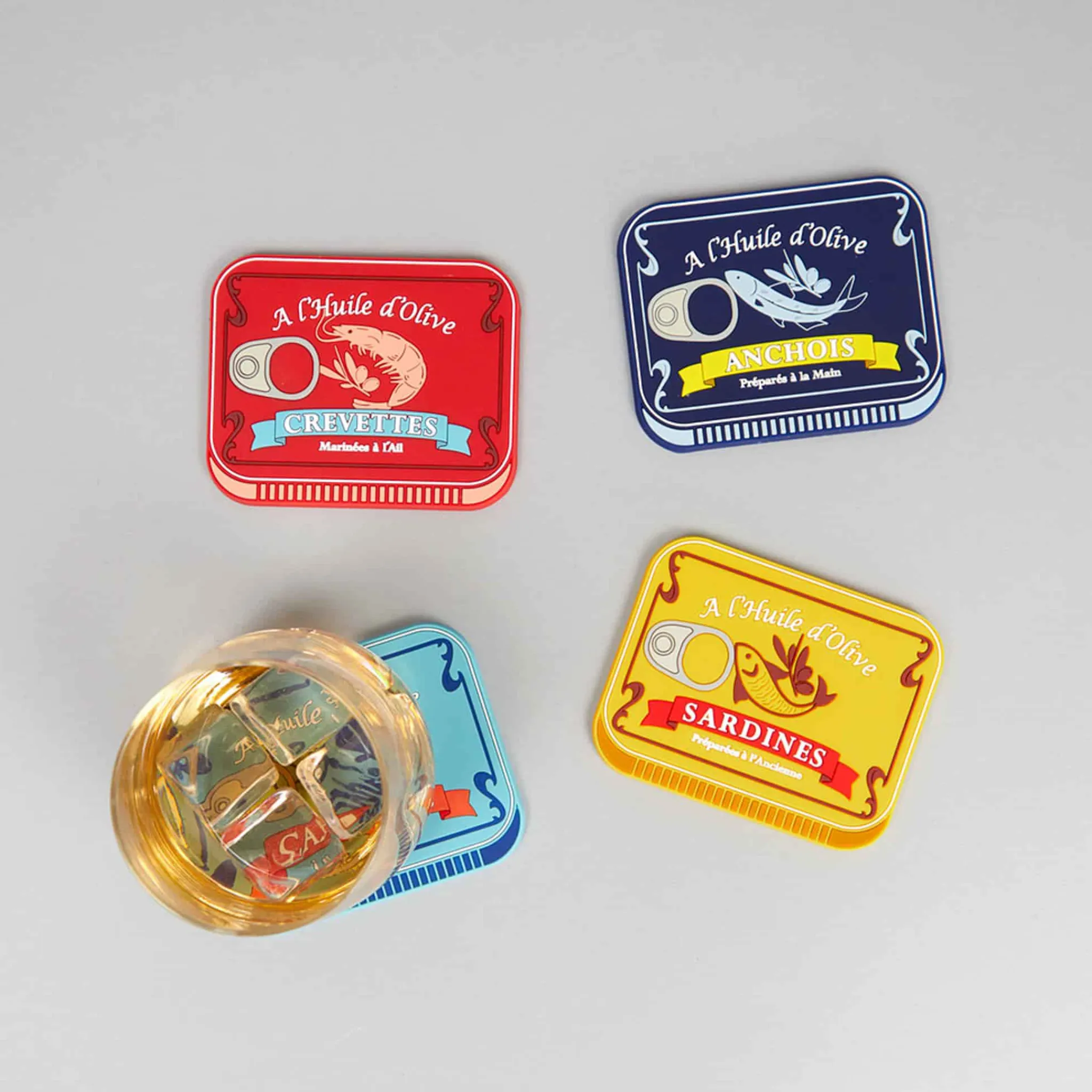Set of 4 Sea Food Design Coasters Tableware Brands