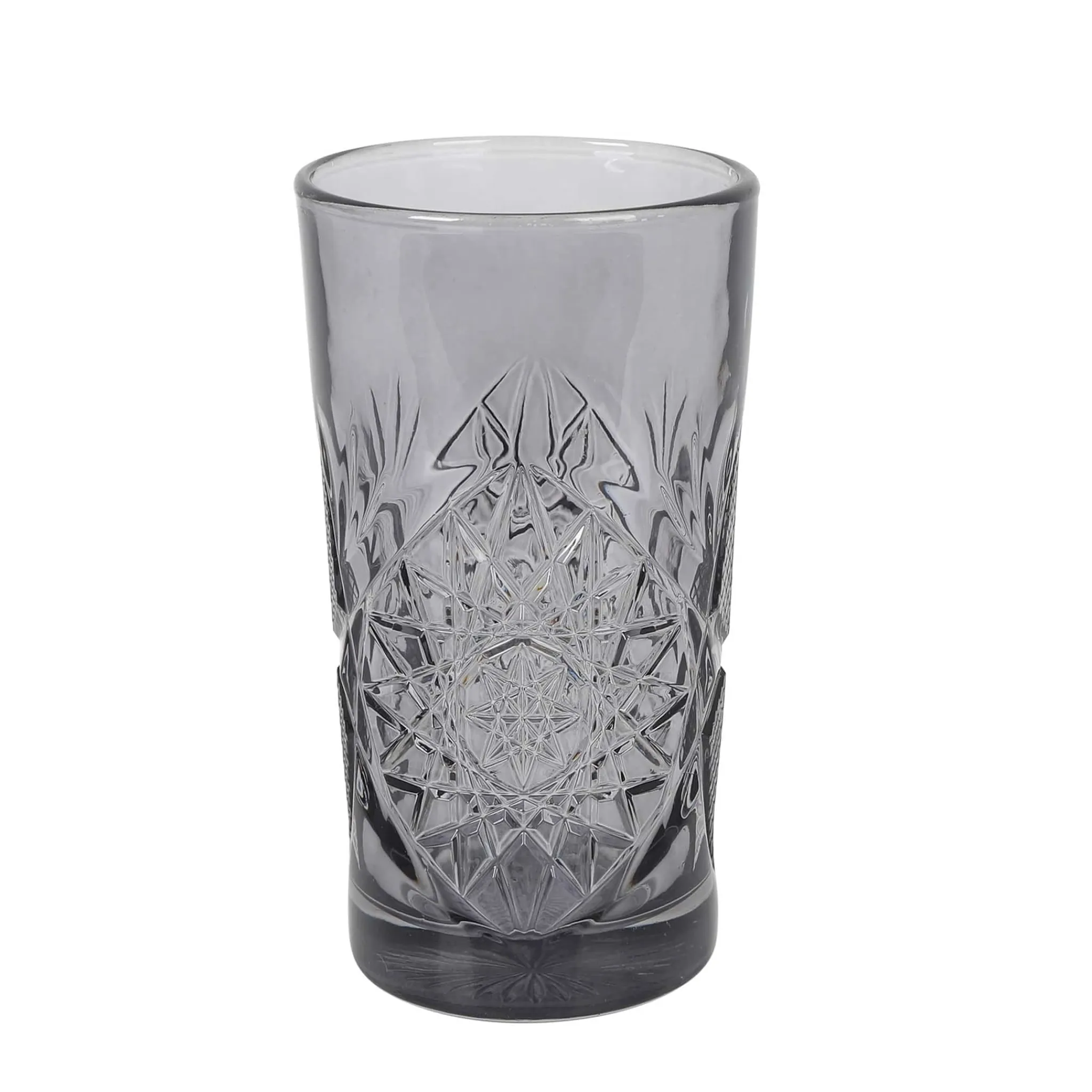 Hot Set of 6 Smoke Hobstar Highball Glasses, 350ml Tableware Brands|Cocktail Making & Barware