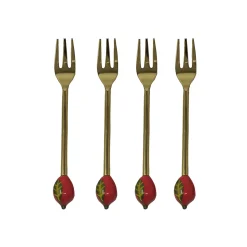 Outlet Set of 4 Strawberry Tasting Forks Cutlery|Tableware Brands