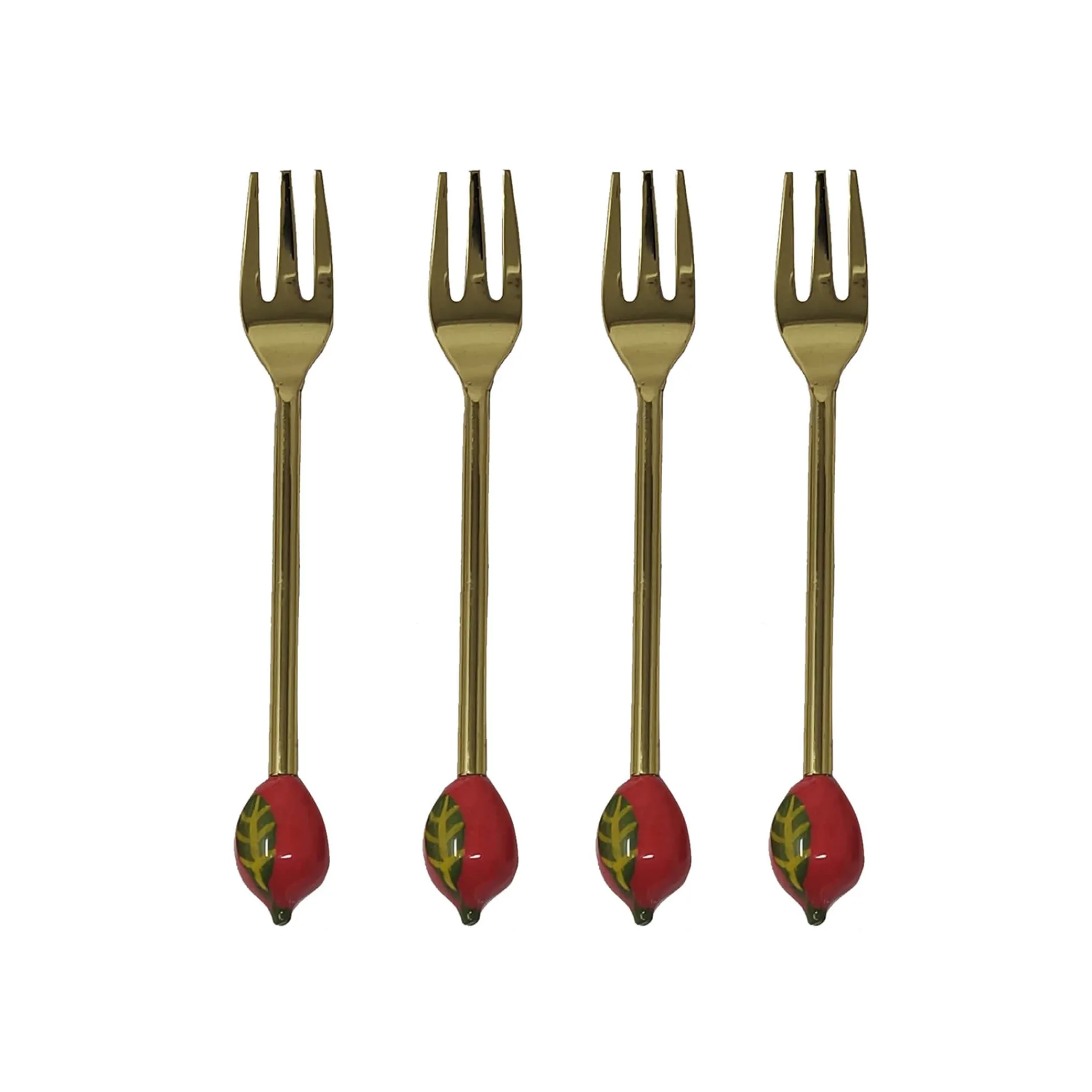 Outlet Set of 4 Strawberry Tasting Forks Cutlery|Tableware Brands