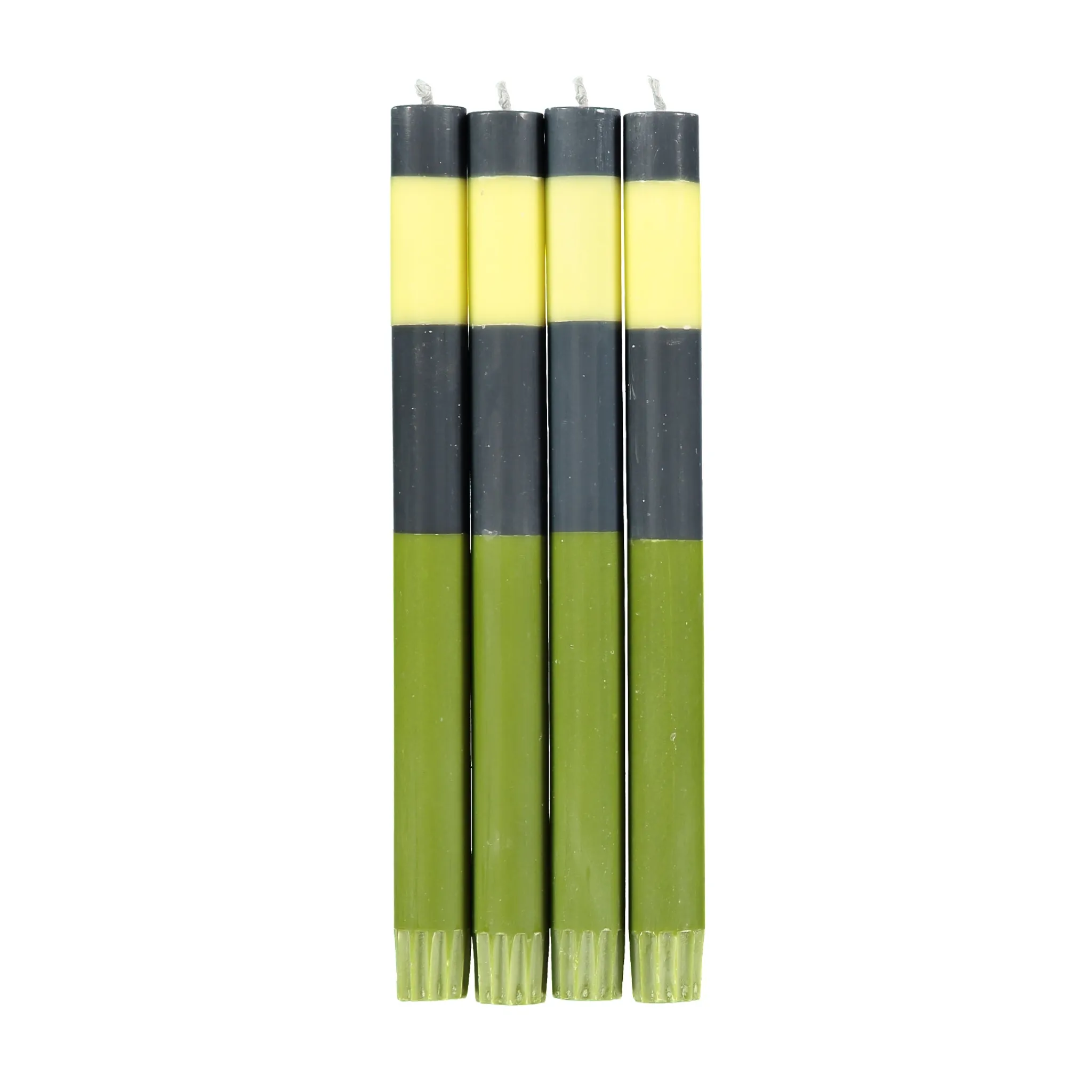 Hot Set of 4 Striped Colourblock Dinner Candles Tableware Brands|Table Setting