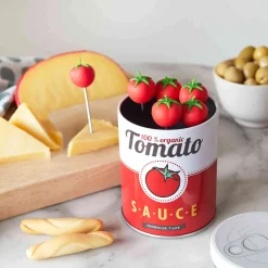 Set of 6 Tomato Cocktail Sticks in a Tin Tableware Brands|Serveware
