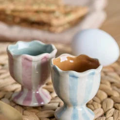 Hot Set of 2 Willa Lilac Stripe Egg Cups Tableware Brands