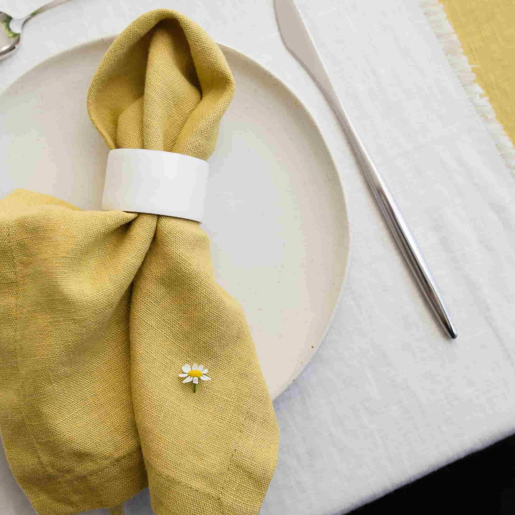 Sale Set of 2 Yellow Linen Napkins Table Setting|Kitchen Textiles & Clothing