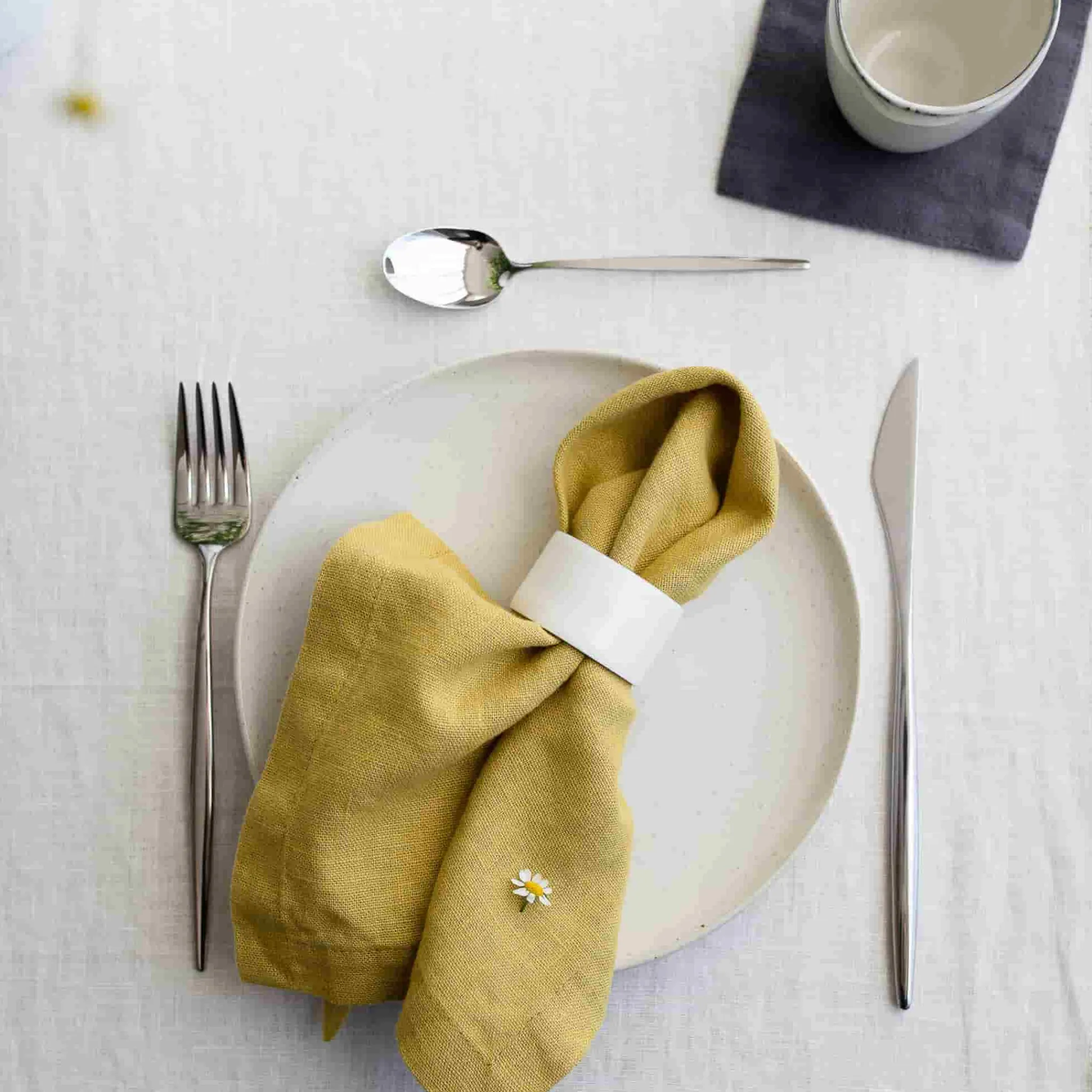 Sale Set of 2 Yellow Linen Napkins Table Setting|Kitchen Textiles & Clothing