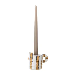 Hot Set of 2 Yellow Striped Cat Candle Holders Table Setting|Tableware Brands
