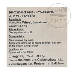 Clearance Shaoxing Rice Wine - 10 Year Aged, 500ml Ingredients Brands|Chinese Ingredients