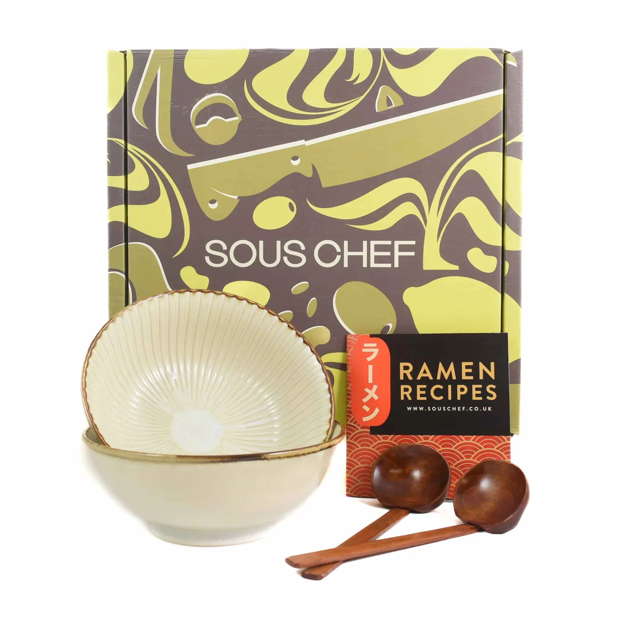 New Shiroi Sen Ramen Bowl Set Japanese Ingredients|Crockery & Dinnerware